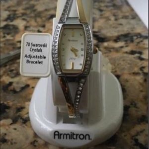 NIB Armitron Swarovski two tone women’s watch